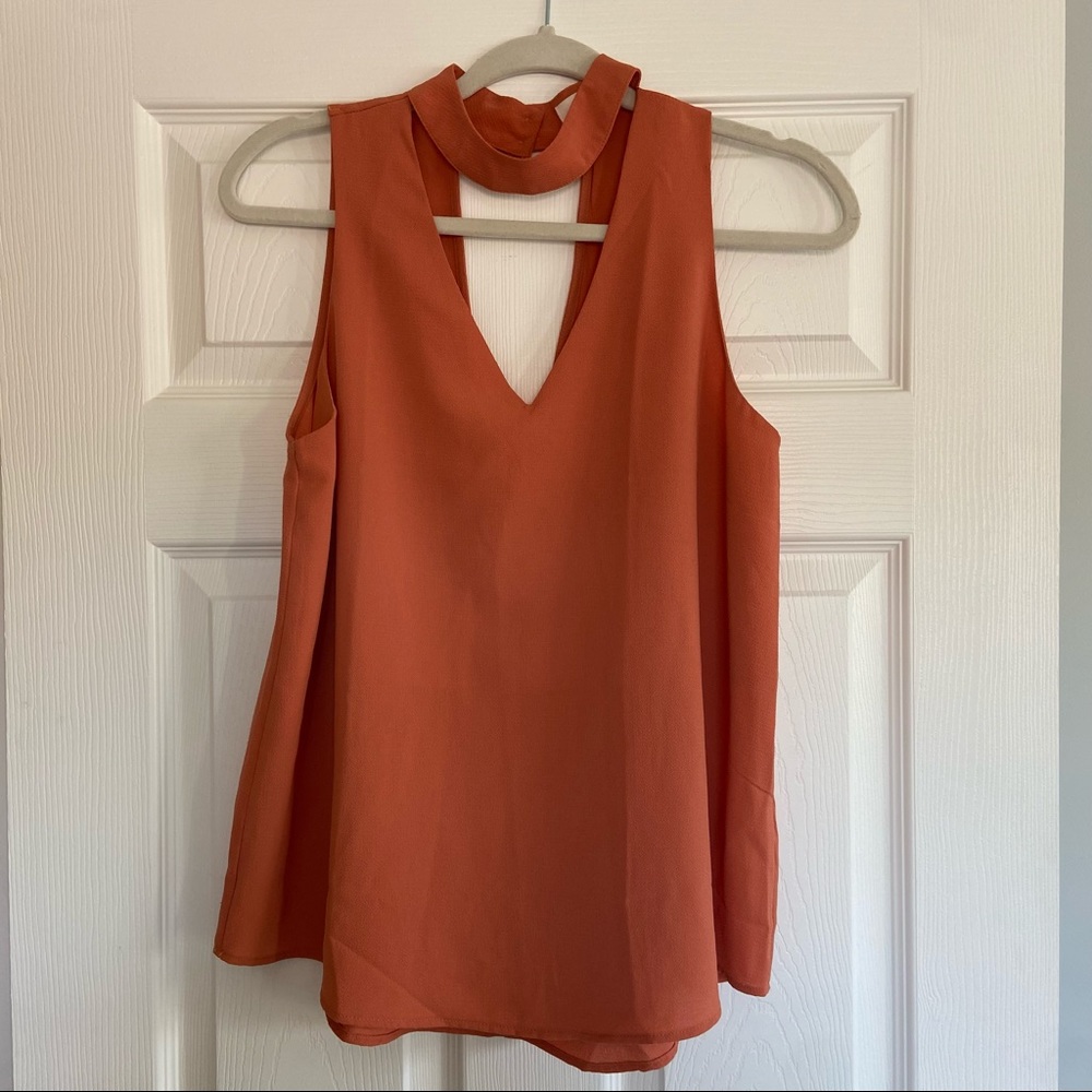 Orange choker neck tank